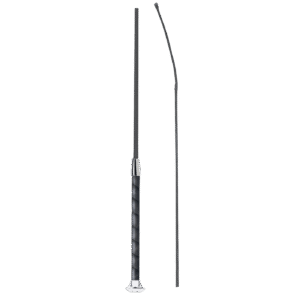 Fleck Dressage Whip – 110cm, Black, Woven Nylon Cover with Wrapped Grip