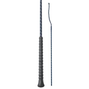 Fleck Dressage Whip – 110cm, Black, Woven Nylon Cover with Rubber Handle