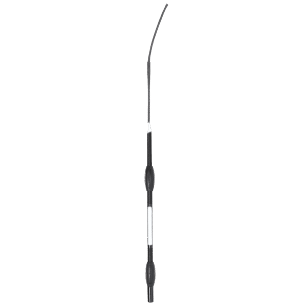 Fleck Dressage Whip - 110cm Black with Soft Rubber Balance Handle