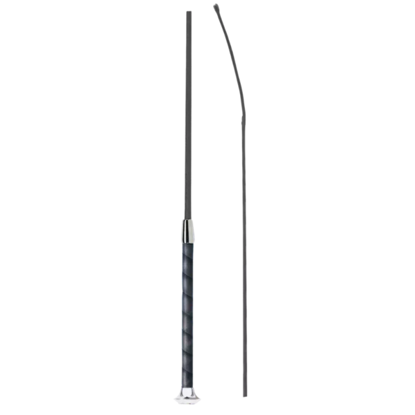 Fleck Dressage Whip - 110cm, Black, Woven Nylon Cover with Wrapped Grip